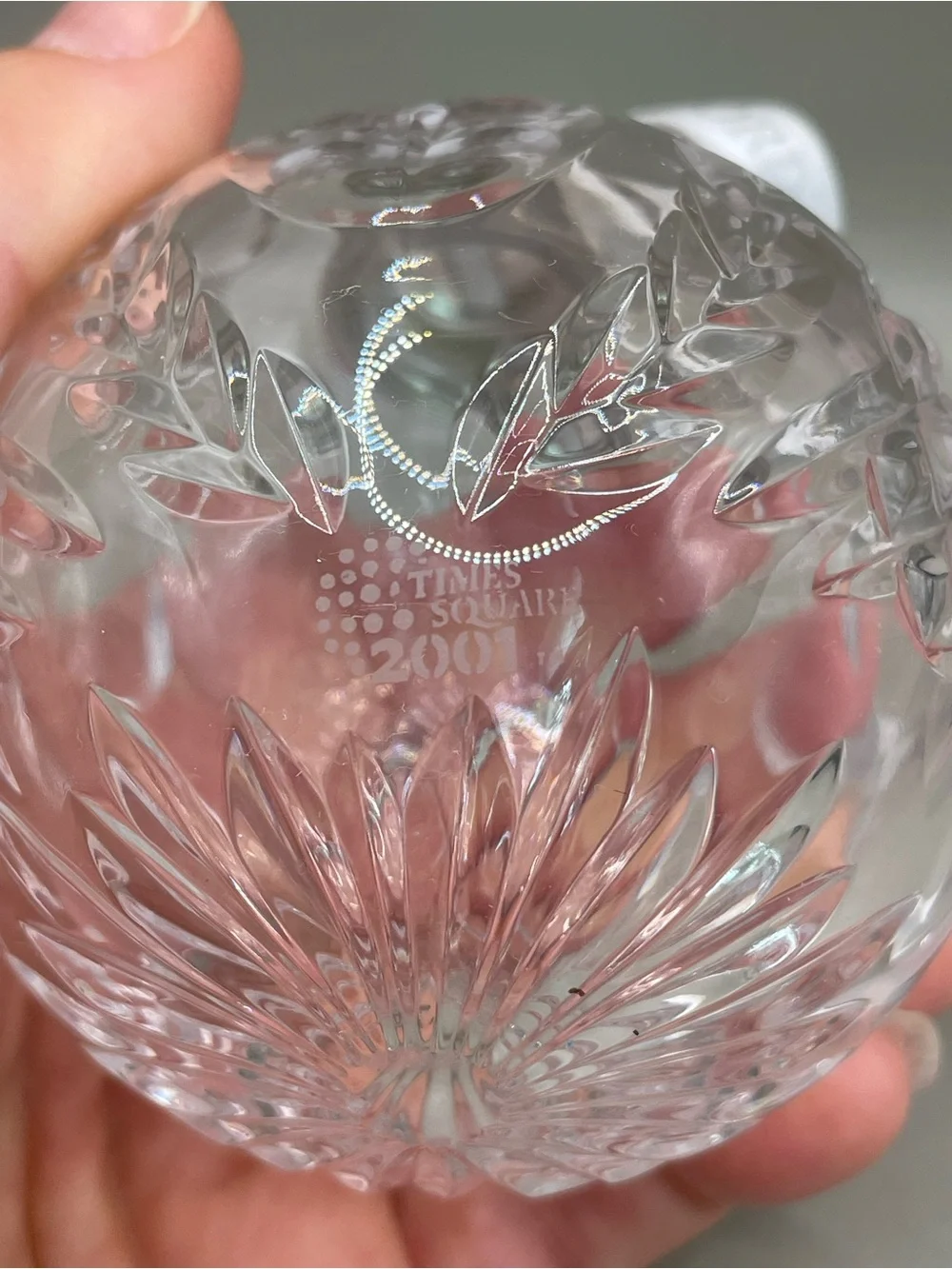 Vintage Waterford Crystal Times Square Ball 2001 Christmas 3” Ornament